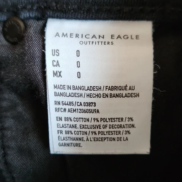 American Eagle black high waisted shorts womans size 0 - Picture 5 of 7